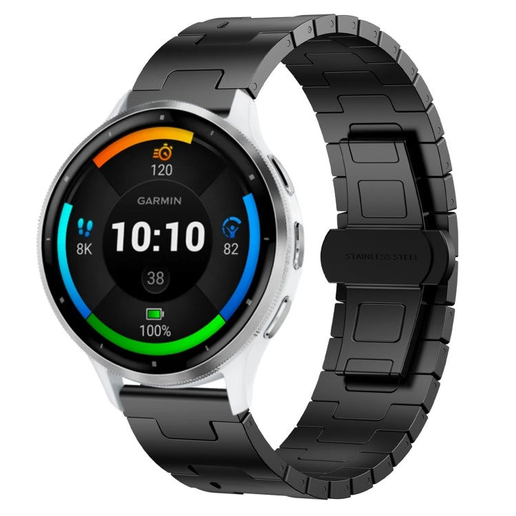 For Garmin Venu 3 Titanium Alloy 22mm Metal Watch Band(Black) by bashfashion