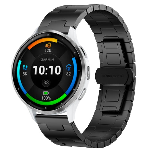 For Garmin Venu 3 Titanium Alloy 22mm Metal Watch Band(Black) by bashfashion
