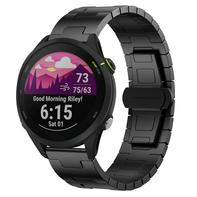 For Garmin Forerunner 255 Titanium Alloy 22mm Metal Watch Band(Black) by bashfashion