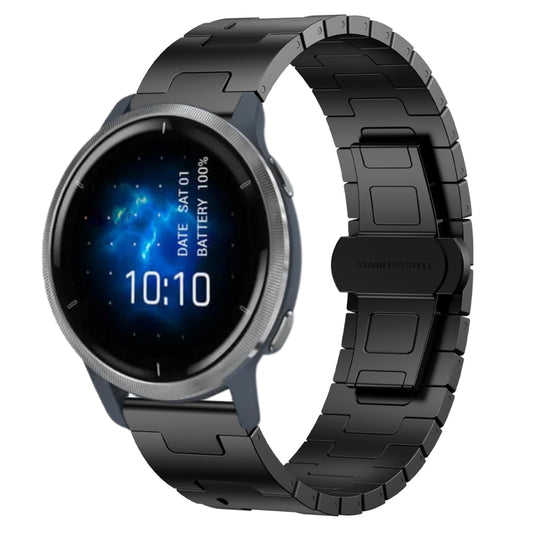 For Garmin Venu 2 Titanium Alloy 22mm Metal Watch Band(Black) by bashfashion