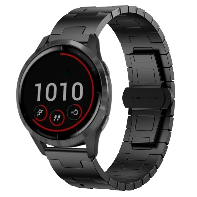 For Garmin Vivoactive 4 Titanium Alloy 22mm Metal Watch Band(Black) by bashfashion