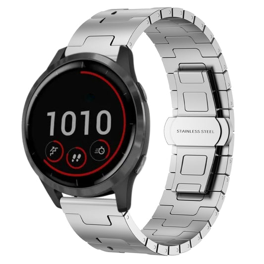 For Garmin Vivoactive 4 Titanium Alloy 22mm Metal Watch Band(Silver) by bashfashion