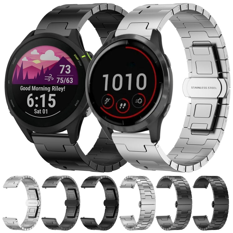 For Garmin Forerunner 255 Titanium Alloy 22mm Metal Watch Band(Silver) by bashfashion