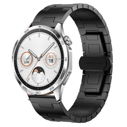 For Huawei watch GT4 46mm Titanium Alloy 22mm Metal Watch Band(Black) by bashfashion