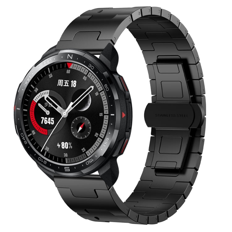 For Honor Watch GS Pro Titanium Alloy 22mm Metal Watch Band(Black) by bashfashion