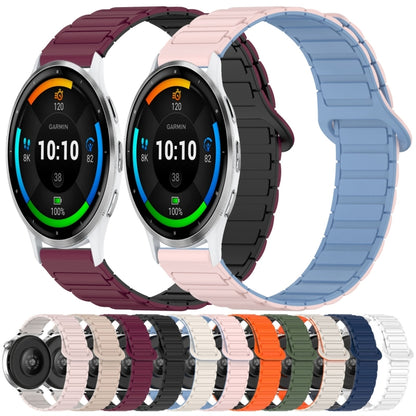 For Garmin Venu 3 Dual Color Magnetic Buckle 22mm Silicone Watch Band(Pink+Starlight) by bashfashion