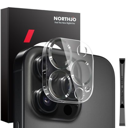 For iPhone 16 Pro / 16 Pro Max NORTHJO Camera Lens Protector CD Veins 3D Tempered Glass Film(Black) by NORTHJO