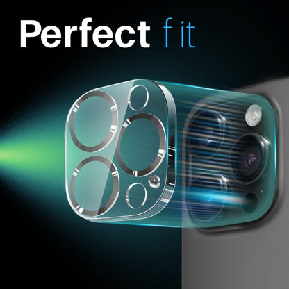 For iPhone 16 Pro / 16 Pro Max NORTHJO Camera Lens Protector CD Veins 3D Tempered Glass Film(Black) by NORTHJO