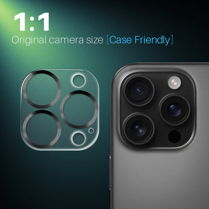 For iPhone 16 Pro / 16 Pro Max NORTHJO Camera Lens Protector CD Veins 3D Tempered Glass Film(Black) by NORTHJO