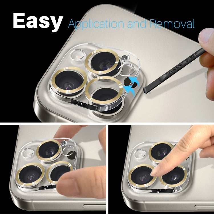 For iPhone 16 Pro / 16 Pro Max NORTHJO Camera Lens Protector CD Veins 3D Tempered Glass Film(Gold) by NORTHJO