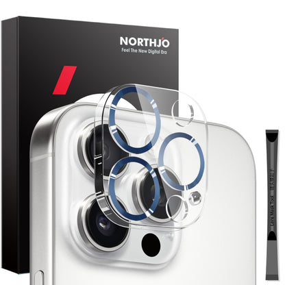 For iPhone 16 Pro / 16 Pro Max NORTHJO Camera Lens Protector CD Veins 3D Tempered Glass Film(Blue) by NORTHJO