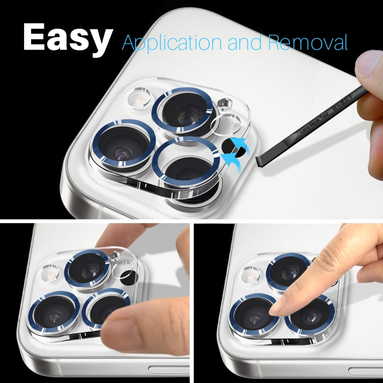 For iPhone 16 Pro / 16 Pro Max NORTHJO Camera Lens Protector CD Veins 3D Tempered Glass Film(Blue) by NORTHJO