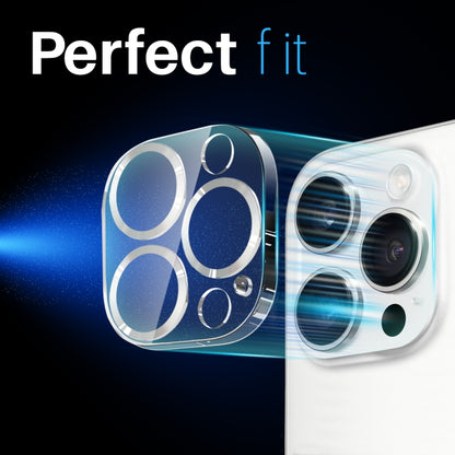 For iPhone 16 Pro / 16 Pro Max NORTHJO Camera Lens Protector CD Veins 3D Tempered Glass Film(Silver) by NORTHJO