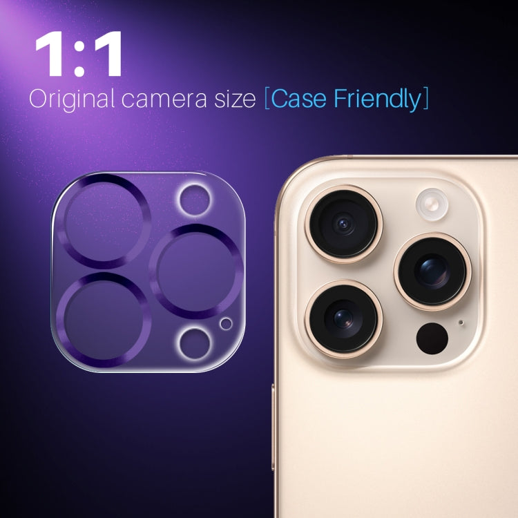 For iPhone 16 Pro / 16 Pro Max NORTHJO Camera Lens Protector CD Veins 3D Tempered Glass Film(Purple) by NORTHJO