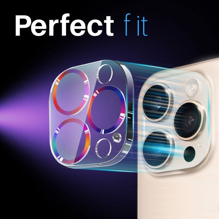 For iPhone 16 Pro / 16 Pro Max NORTHJO Camera Lens Protector CD Veins 3D Tempered Glass Film(Colorful) by NORTHJO
