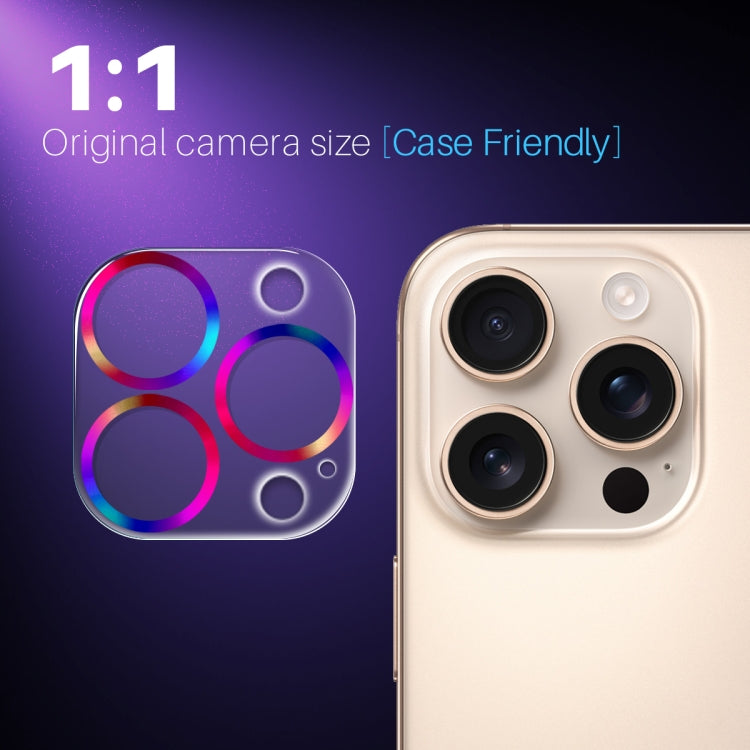 For iPhone 16 Pro / 16 Pro Max NORTHJO Camera Lens Protector CD Veins 3D Tempered Glass Film(Colorful) by NORTHJO