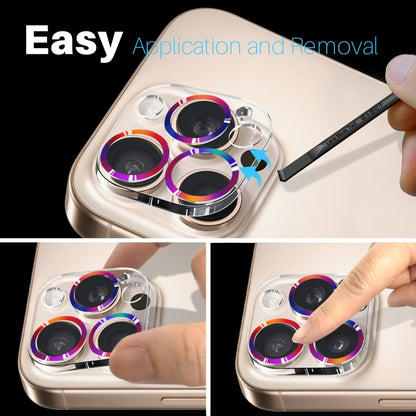 For iPhone 16 Pro / 16 Pro Max NORTHJO Camera Lens Protector CD Veins 3D Tempered Glass Film(Colorful) by NORTHJO