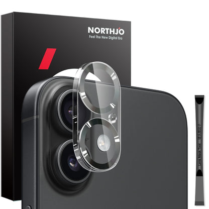 For iPhone 16 / 16 Plus NORTHJO Camera Lens Protector CD Veins 3D Tempered Glass Film(Black) by NORTHJO