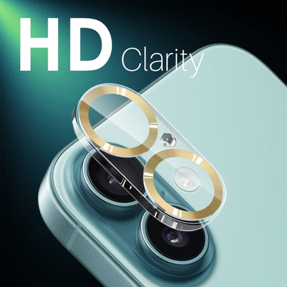 For iPhone 16 / 16 Plus NORTHJO Camera Lens Protector CD Veins 3D Tempered Glass Film(Gold) by NORTHJO