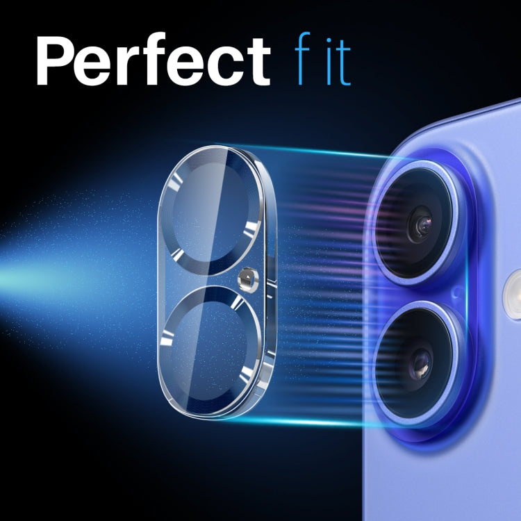 For iPhone 16 / 16 Plus NORTHJO Camera Lens Protector CD Veins 3D Tempered Glass Film(Blue) by NORTHJO