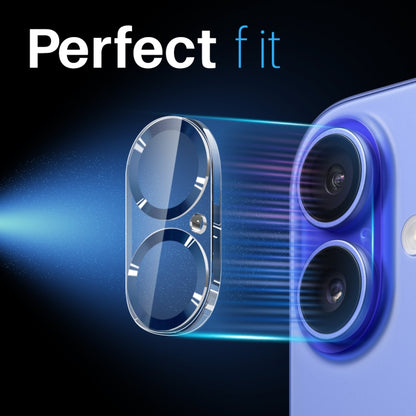 For iPhone 16 / 16 Plus NORTHJO Camera Lens Protector CD Veins 3D Tempered Glass Film(Blue) by NORTHJO