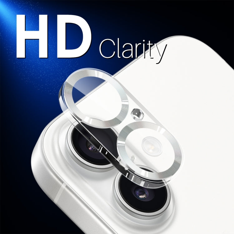 For iPhone 16 / 16 Plus NORTHJO Camera Lens Protector CD Veins 3D Tempered Glass Film(Silver) by NORTHJO