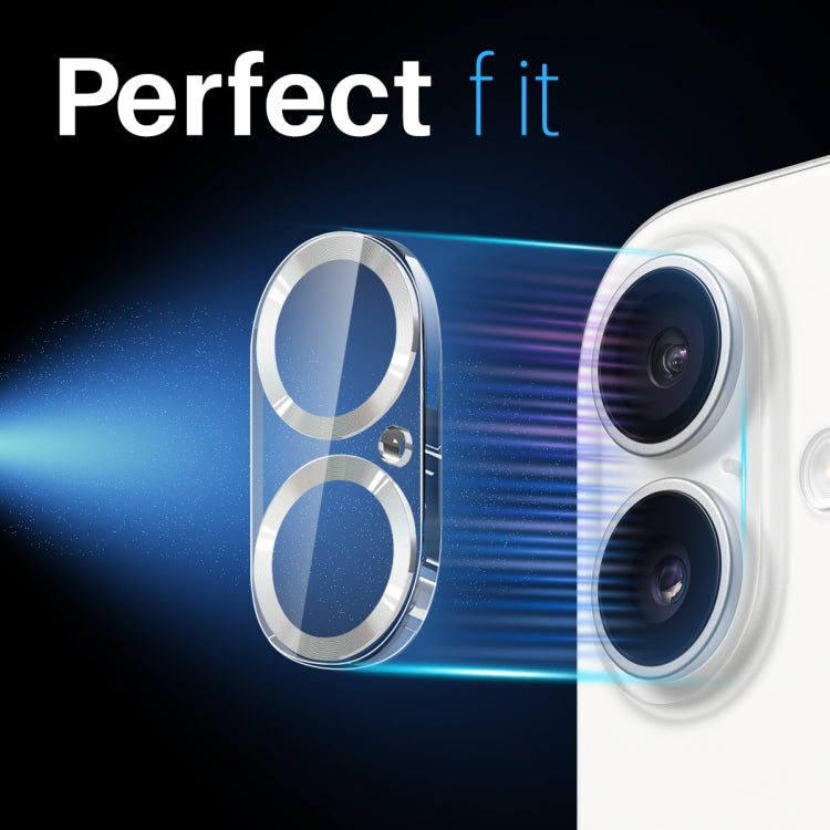 For iPhone 16 / 16 Plus NORTHJO Camera Lens Protector CD Veins 3D Tempered Glass Film(Silver) by NORTHJO