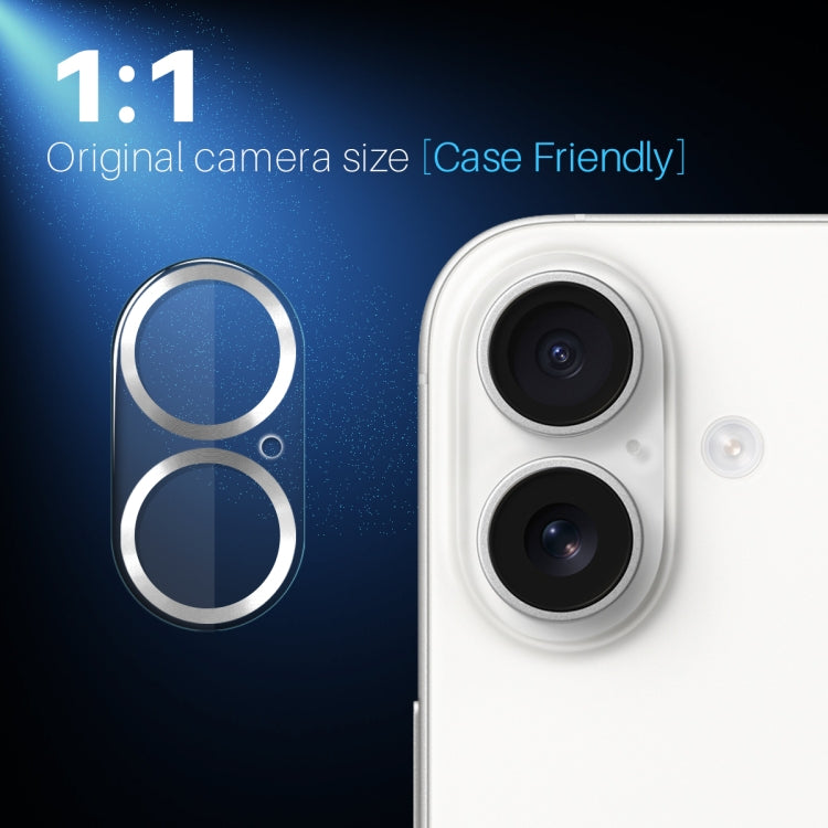 For iPhone 16 / 16 Plus NORTHJO Camera Lens Protector CD Veins 3D Tempered Glass Film(Silver) by NORTHJO