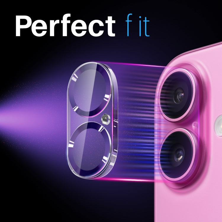 For iPhone 16 / 16 Plus NORTHJO Camera Lens Protector CD Veins 3D Tempered Glass Film(Purple) by NORTHJO