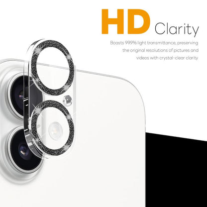 For iPhone 17 NORTHJO Camera Lens Protector Glitter Ring 3D Tempered Glass Film(Black) by NORTHJO