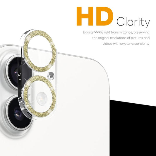 For iPhone 17 NORTHJO Camera Lens Protector Glitter Ring 3D Tempered Glass Film(Gold) by NORTHJO