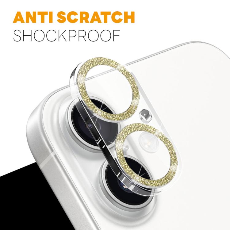 For iPhone 17 NORTHJO Camera Lens Protector Glitter Ring 3D Tempered Glass Film(Gold) by NORTHJO