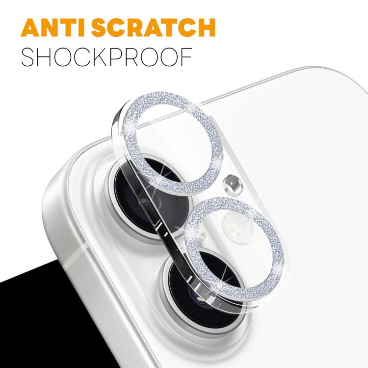 For iPhone 17 NORTHJO Camera Lens Protector Glitter Ring 3D Tempered Glass Film(Silver) by NORTHJO