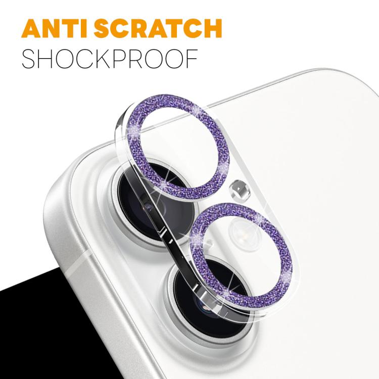 For iPhone 17 NORTHJO Camera Lens Protector Glitter Ring 3D Tempered Glass Film(Purple) by NORTHJO