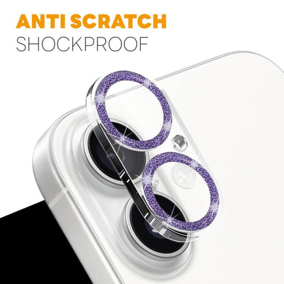 For iPhone 17 NORTHJO Camera Lens Protector Glitter Ring 3D Tempered Glass Film(Purple) by NORTHJO