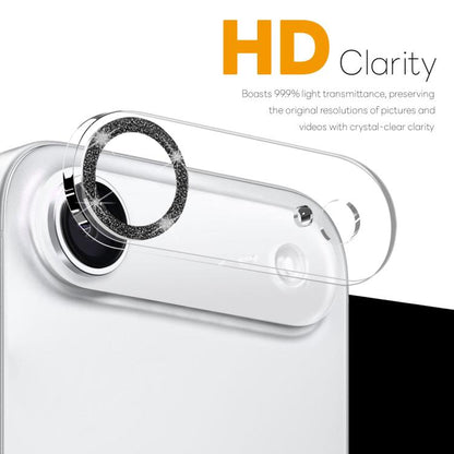 For iPhone Air NORTHJO Camera Lens Protector Glitter Ring 3D Tempered Glass Film(Black) by NORTHJO