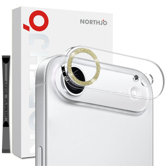 For iPhone Air NORTHJO Camera Lens Protector Glitter Ring 3D Tempered Glass Film(Gold) by NORTHJO