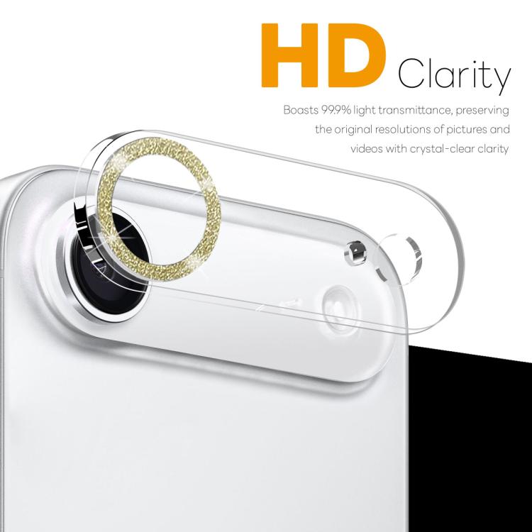For iPhone Air NORTHJO Camera Lens Protector Glitter Ring 3D Tempered Glass Film(Gold) by NORTHJO