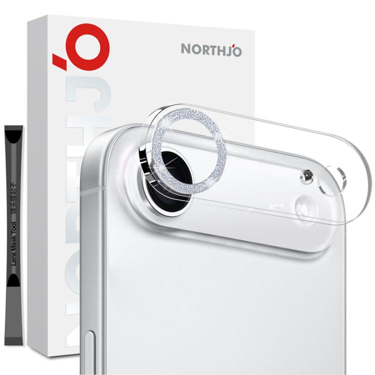 For iPhone Air NORTHJO Camera Lens Protector Glitter Ring 3D Tempered Glass Film(Silver) by NORTHJO