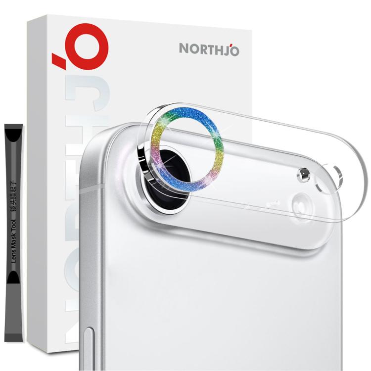 For iPhone Air NORTHJO Camera Lens Protector Glitter Ring 3D Tempered Glass Film(Colorful) by NORTHJO