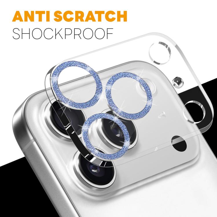 For iPhone 17 Pro NORTHJO Camera Lens Protector Glitter Ring 3D Tempered Glass Film(Blue) by NORTHJO