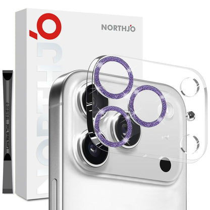 For iPhone 17 Pro NORTHJO Camera Lens Protector Glitter Ring 3D Tempered Glass Film(Purple) by NORTHJO