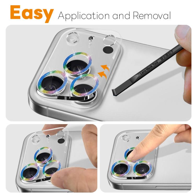 For iPhone 17 Pro NORTHJO Camera Lens Protector Glitter Ring 3D Tempered Glass Film(Colorful) by NORTHJO
