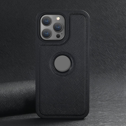 For iPhone 15 Plus Suteni G1 Cross Texture MagSafe Phone Case(Black) by Suteni