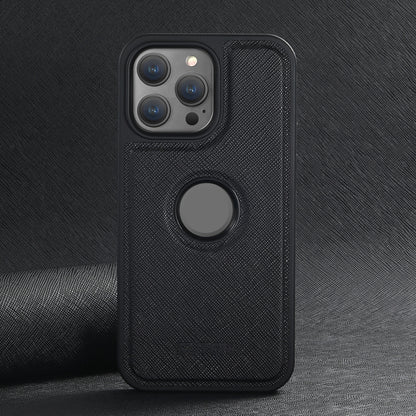 For iPhone 14 Pro Suteni G1 Cross Texture MagSafe Phone Case(Black) by Suteni