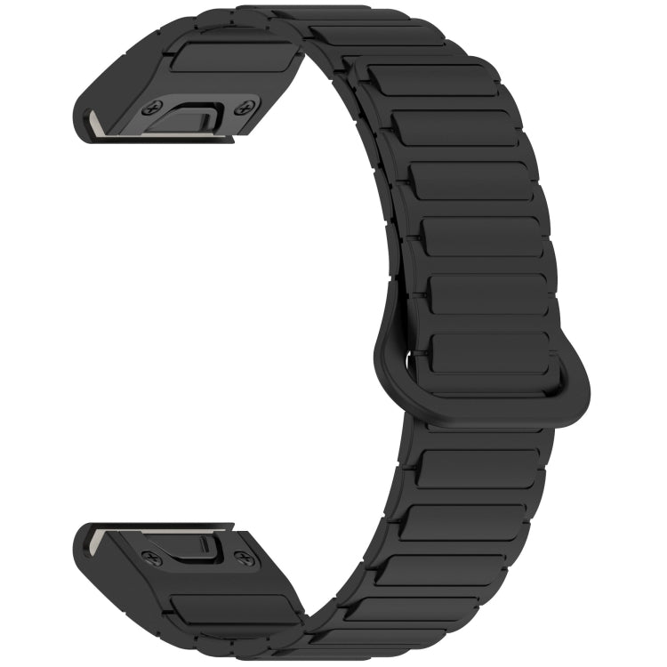 For Garmin Fenix 8 47mm Dual Color Magnetic Buckle 22mm Quick Release Silicone Watch Band(Black) by bashfashion