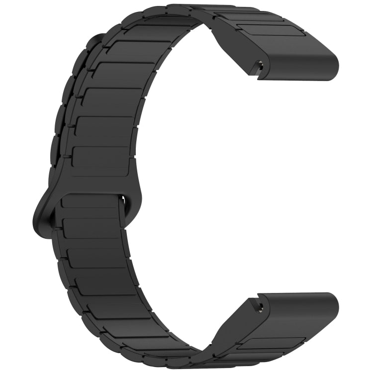 For Garmin Fenix 8 47mm Dual Color Magnetic Buckle 22mm Quick Release Silicone Watch Band(Black) by bashfashion