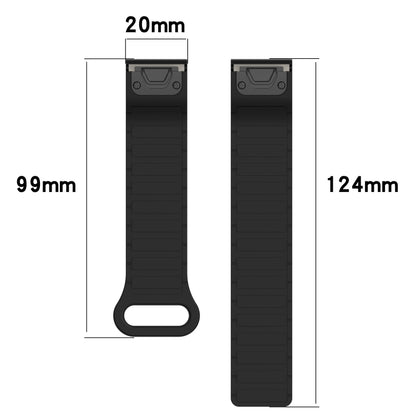 For Garmin Fenix 8 43mm Dual Color Magnetic Buckle 20mm Quick Release Silicone Watch Band(Black) by bashfashion