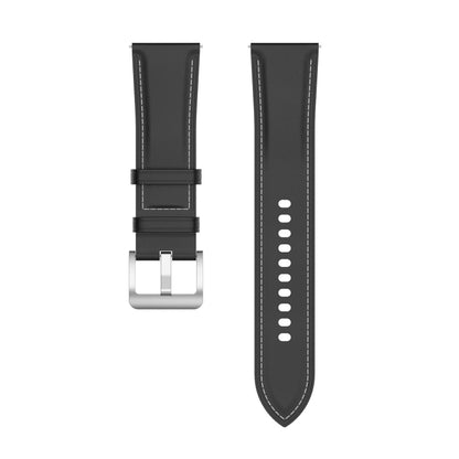 For Xiaomi Watch S4 Sport Stainless Steel Quick Release Buckle 22mm Genuine Leather Watch Band(Black) by bashfashion
