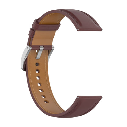 For Xiaomi Watch S4 Sport Stainless Steel Quick Release Buckle 22mm Genuine Leather Watch Band(Dark Brown) by bashfashion